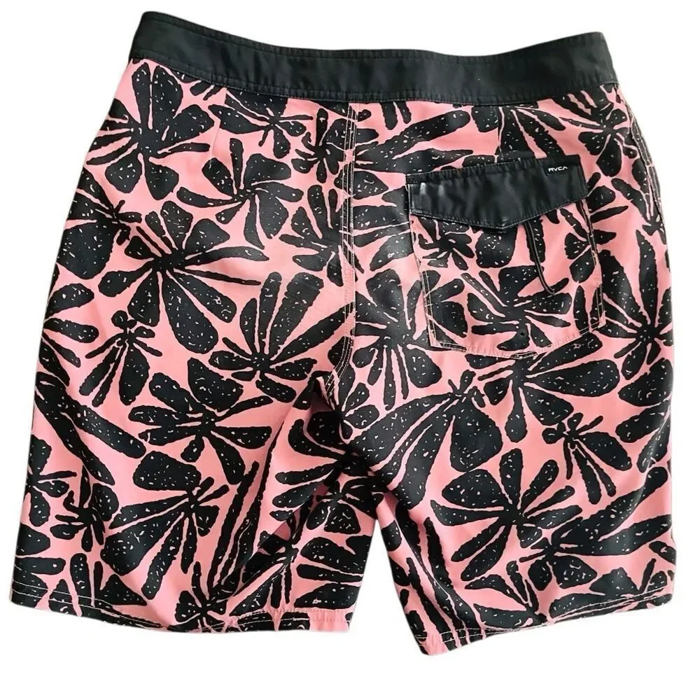 RVCA Men's Va Trunk pink/black size 31.
